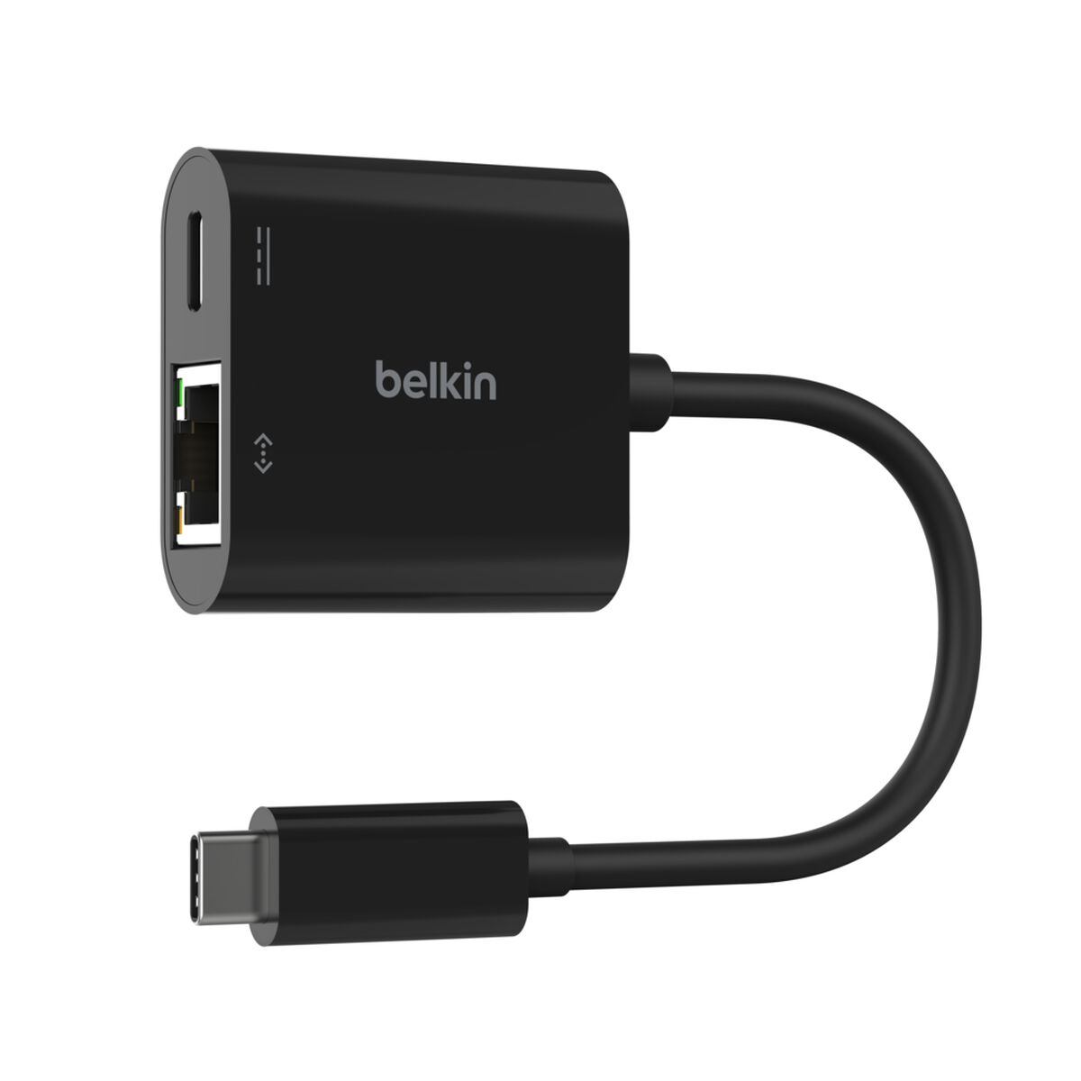 Belkin CONNECT USB-C to Gigabit Ethernet + Charge Adapter, 100W Power Delivery, Black