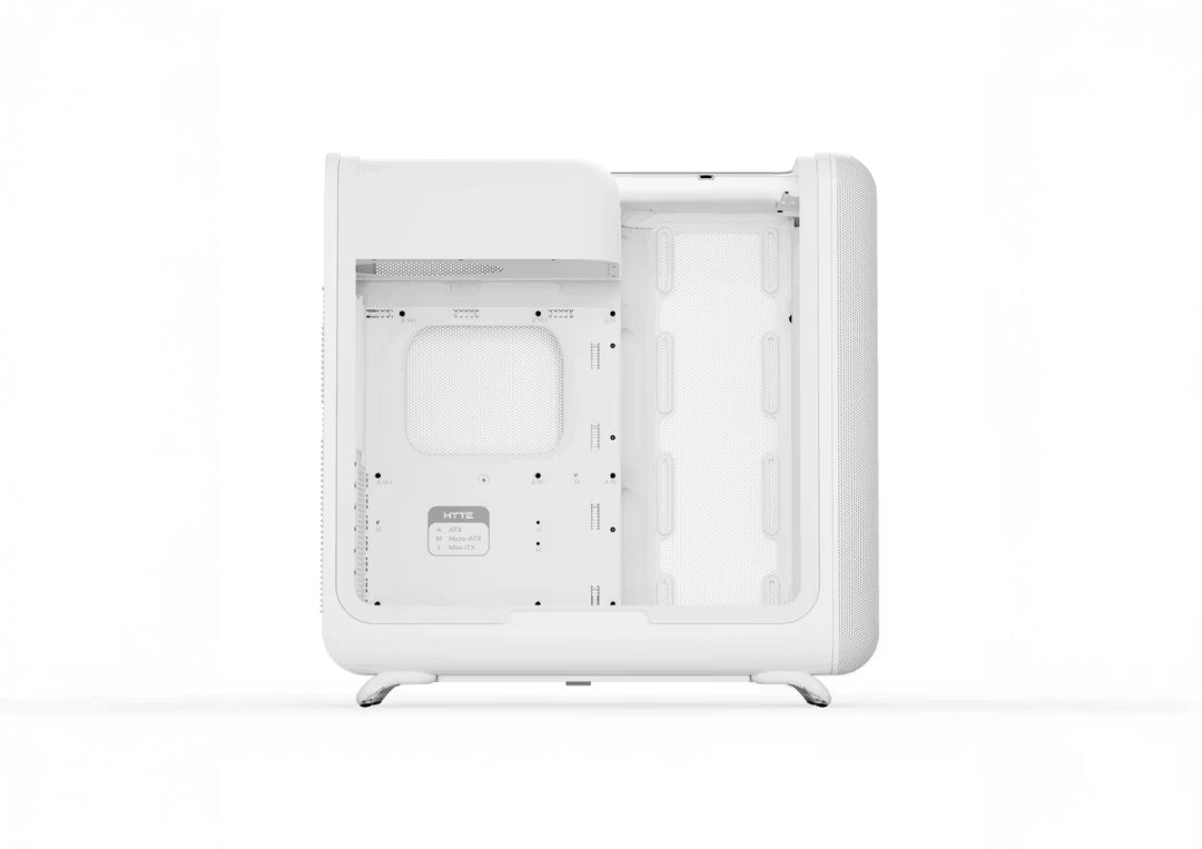 HYTE X50 Modern Performance ATX Mid-Tower PC Gaming Case Snow White, Curved Glass, High-Airflow Design - كيس ابيض