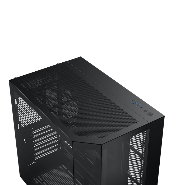 Xigmatek Cubi II black with 7 ARGB Lights,USB-C CASE- كيس العاب للكمبيوتر أسود