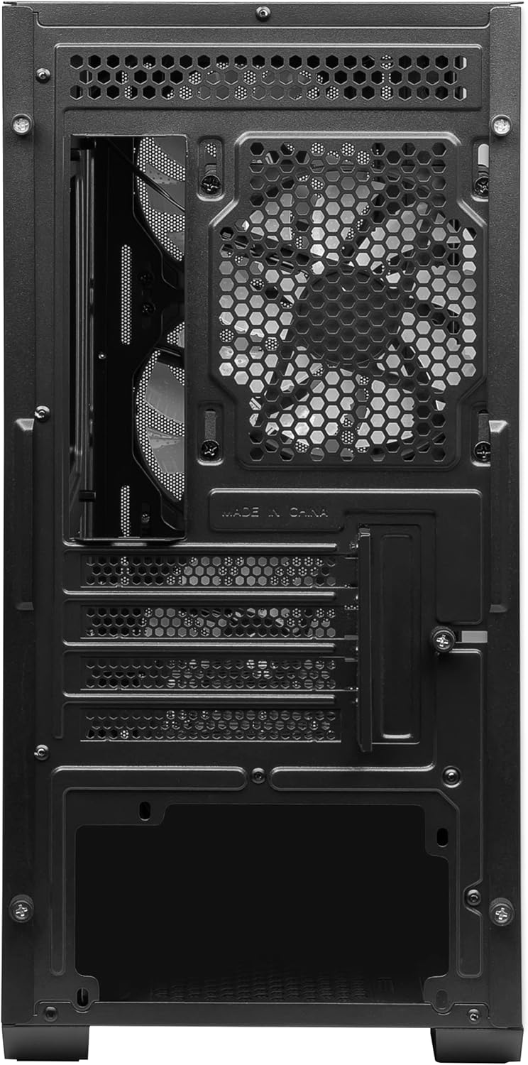 MSI MAG Forge M100R Micro Tower PC Case | Up to mATX | 4 X 120mm ARGB Fans Pre-Installed | Tempered Glass Side Panel | Magnetic Dust Filter - Black- كيس
