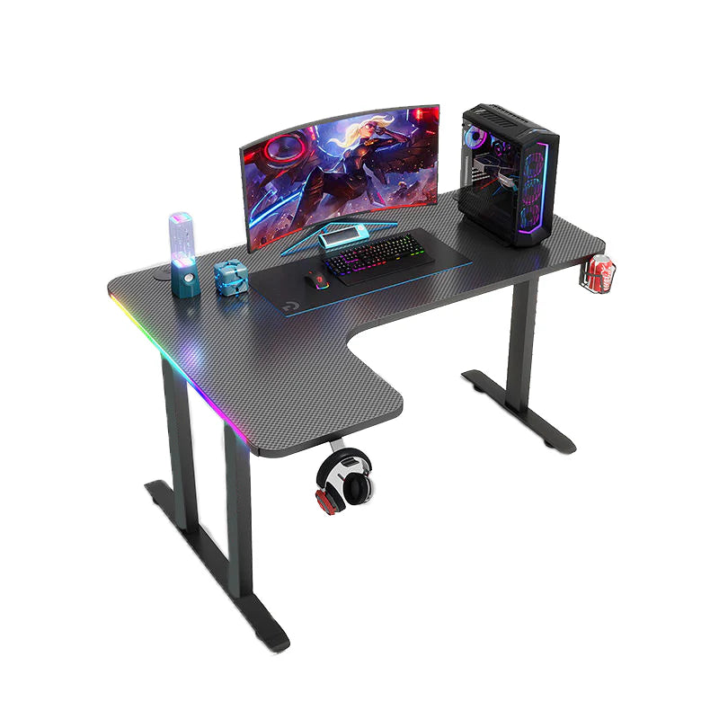 Epic Gamers Pro Gaming RIGHT / LEFT Corner ARGB Desk w/ Remote Control - Black - طاولة