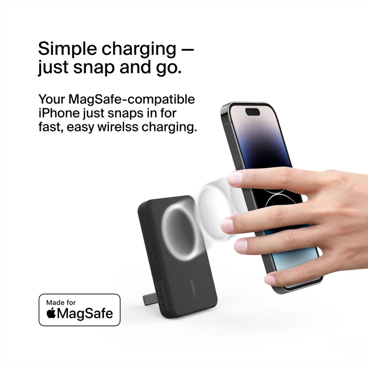 Belkin BoostCharge Magnetic Wireless Power Bank 5K + Stand Black