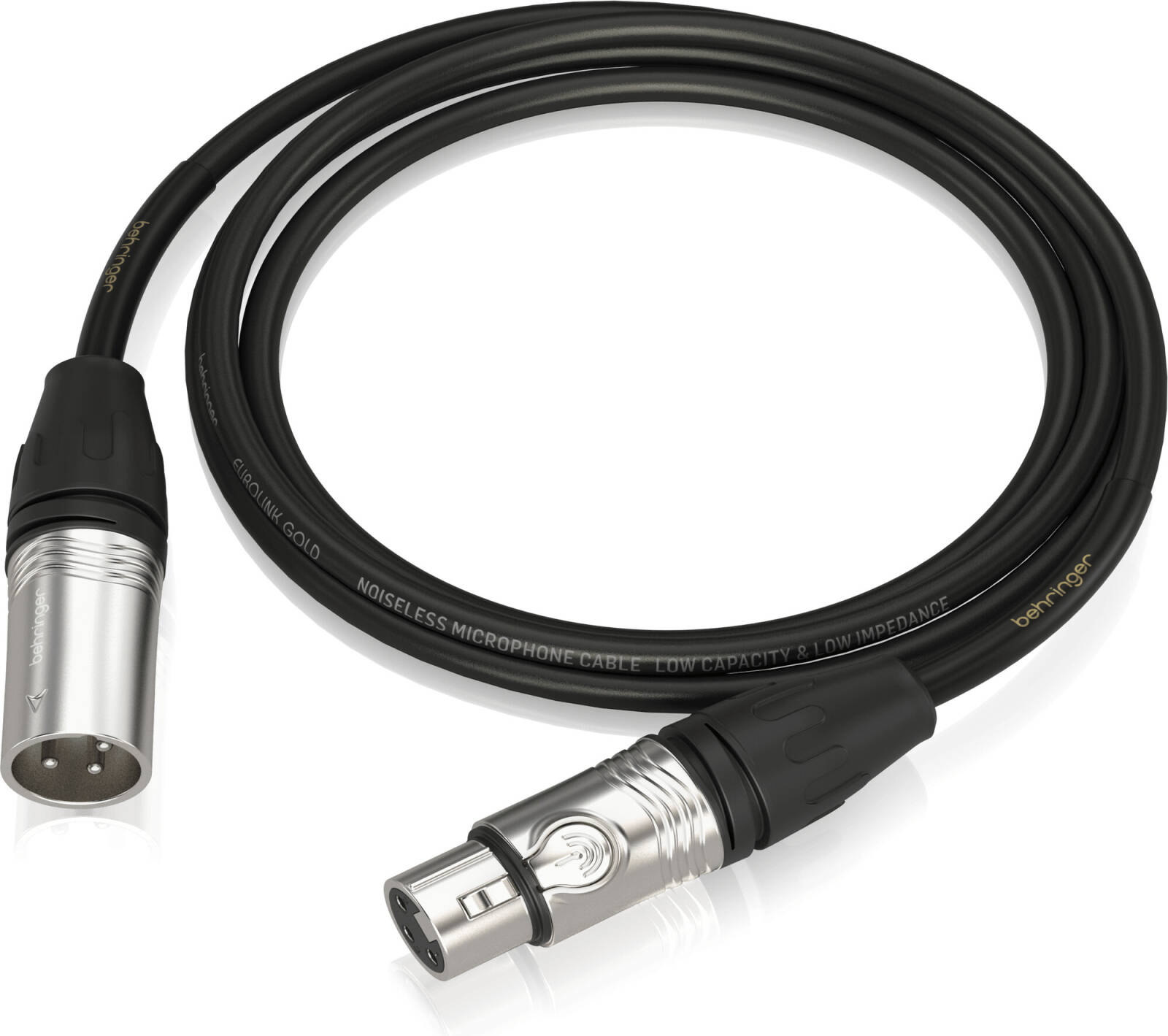 Behringer GMC150 Microphone Cable, Gold Plated XLR Connectors, 1.5m 5ft Length, Balanced Audio, Durable Heavy Duty Jacket, Low Noise, Professional Stage Studio Recording | GMC150 - كيبل صوت