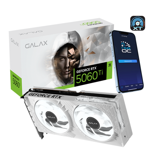 GALAX GeForce RTX™ 5060 Ti 1-Click OC White 8GB GDDR7 / DLSS 4 - كرت شاشه أبيض