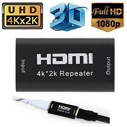 Microware HDMI Repeater 4K UHD HDMI Female to Female HDMI Amplifier - Black