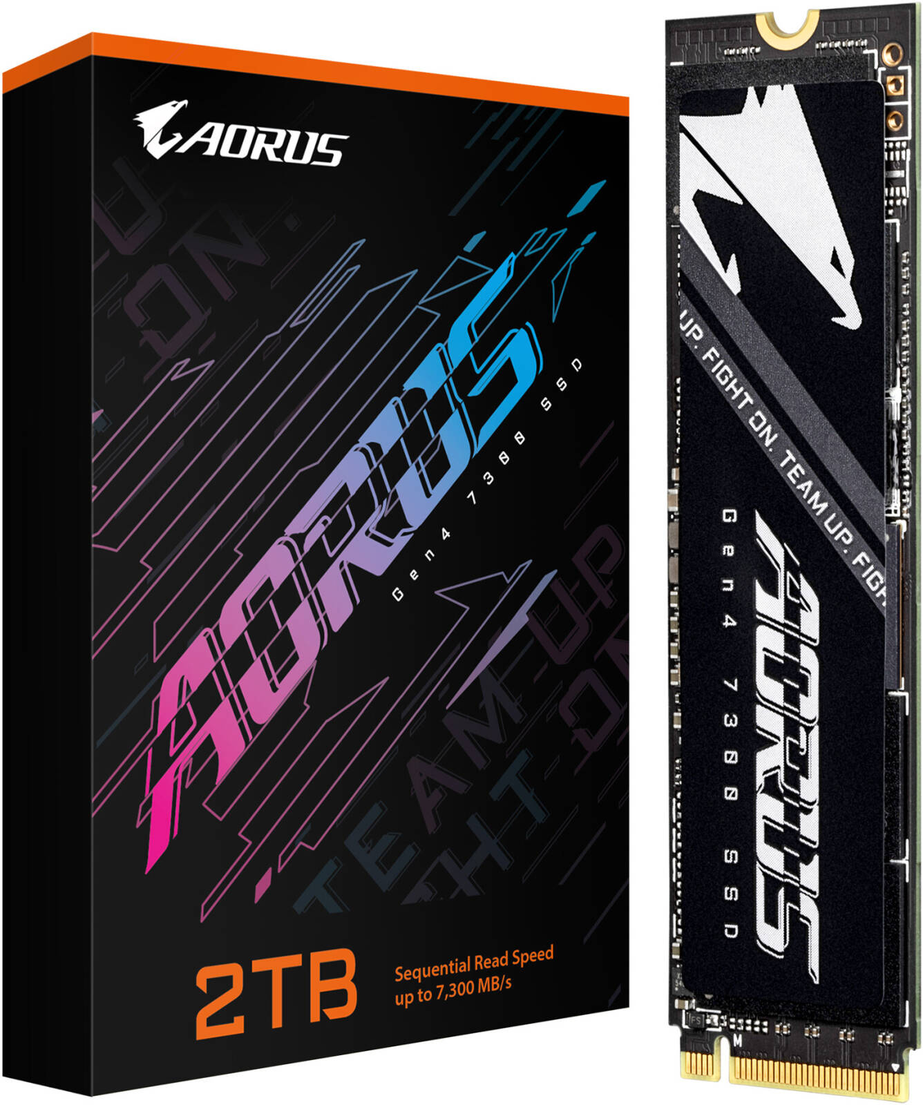 GIGABYTE AORUS 2TB Capacity, Gen4 7300 SSD Storage w/o Heat Spreader, PCI-Express 4.0 x4, NVMe 1.4 Interface, M.2 2280 Form Factor, Up to 7300 MB/s Read & Up to 6850 MB/s Write - تخزين سريع