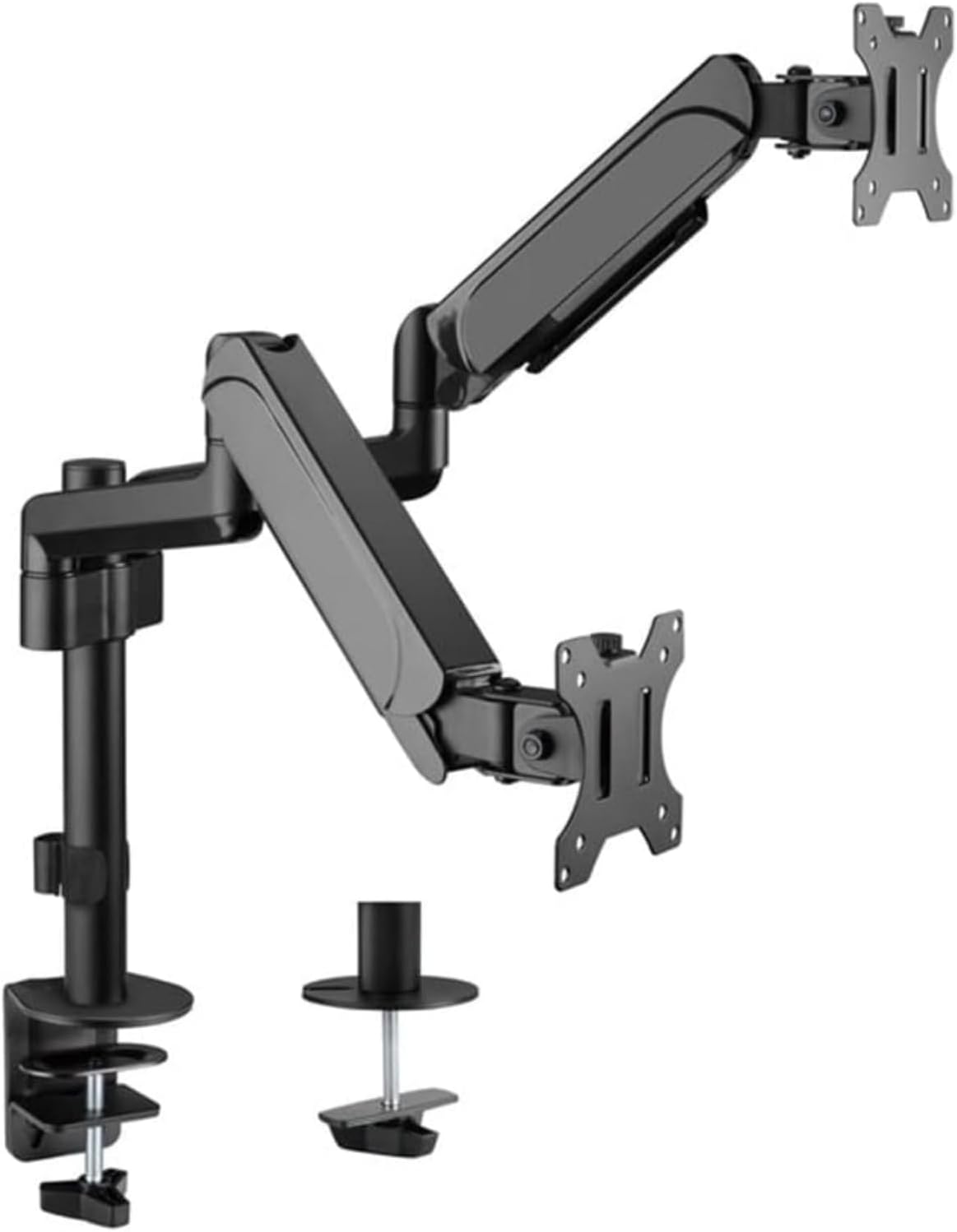 GAMEON GO-2045 Pole Mounted Gas Spring Dual Monitor Arm, Stand and Mount, 17