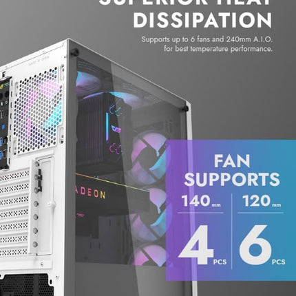 Darkflash DK351 ATX/M-ATX/ITX Gaming PC Case With Pre-installed 4 ARGB Case Fans - كيس