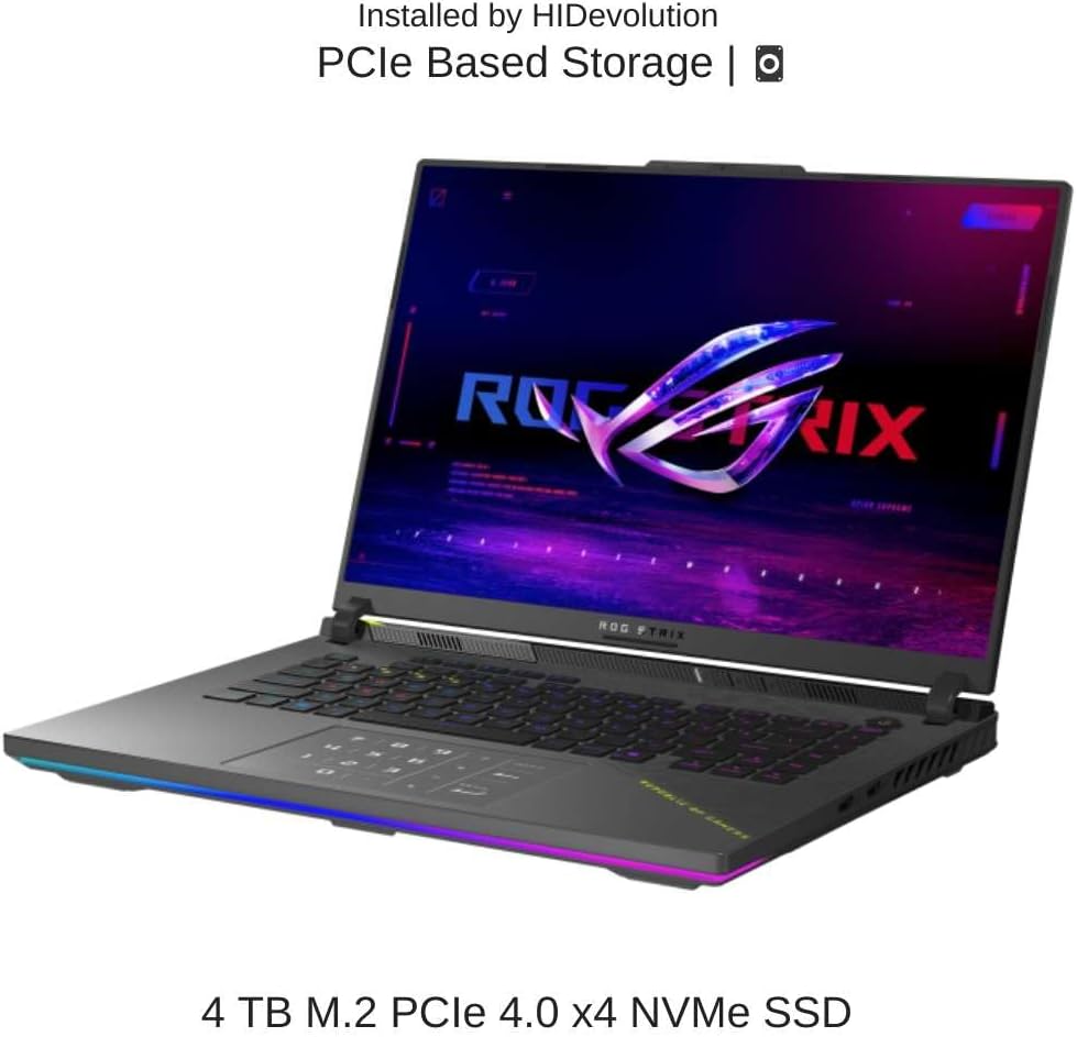 Asus ROG Strix G16 Gaming Laptop G614PR-G016W, 16-inch FHD 165Hz, R9 8940HX, RTX 5070Ti 12GB, 16GB Ram, 1TB SSD, Gray - لابتوب قيمنق