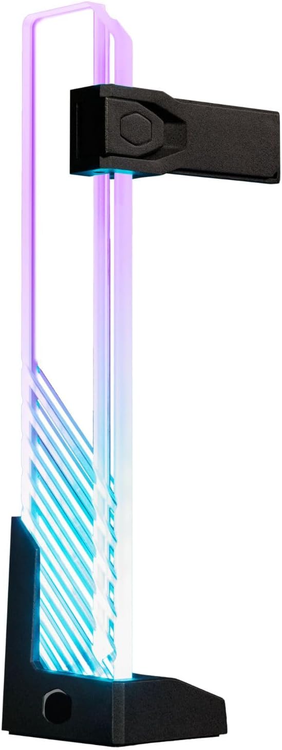 Cooler Master ARGB GPU Support Bracket, Edge-Lit ARGB Tempered Glass, Multiple Orientations - حامل كرت شاشة