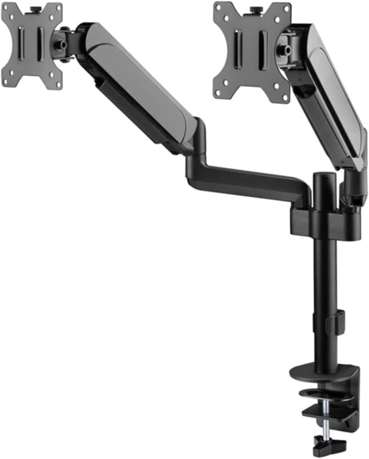 GAMEON GO-2045 Pole Mounted Gas Spring Dual Monitor Arm, Stand and Mount, 17