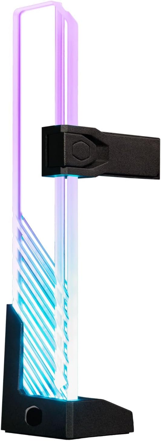 Cooler Master ARGB GPU Support Bracket, Edge-Lit ARGB Tempered Glass, Multiple Orientations - حامل كرت شاشة