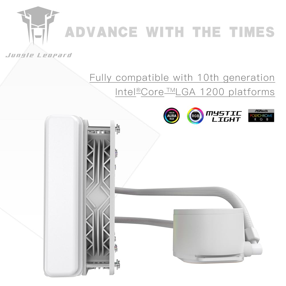 JUNGLE LEOPARD TK1 240P ARGB CPU White Liquid Cooler - مبرد مائي