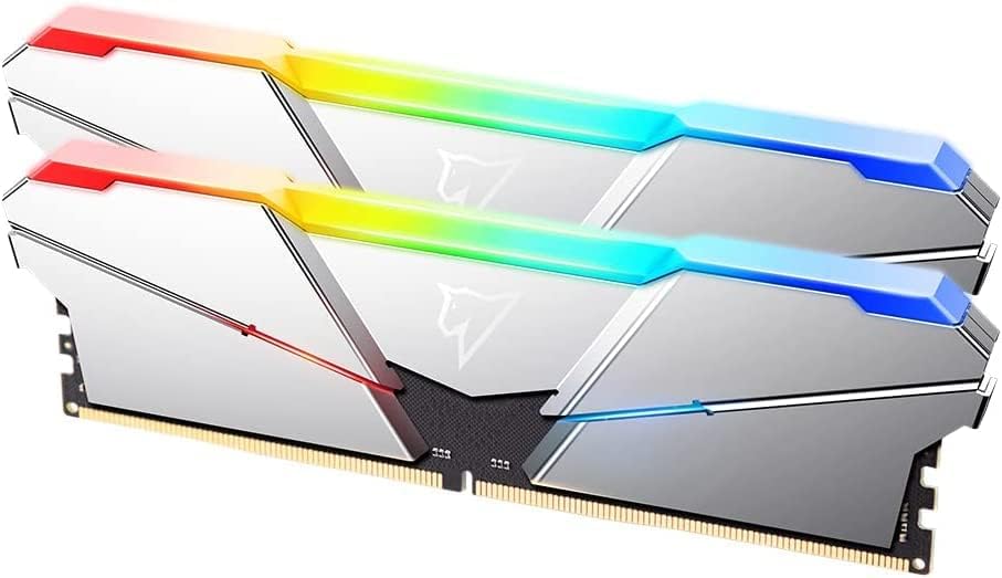 Netac Shadow Rgb 16Gb (2X8Gb) RAM DDR5 4800Mhz CL40 U-DIMM 288-Pin Silver - الذاكرة العشوائية