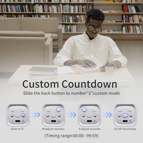 Gravity Timer F4 Rechargeable Digital Cube 5/10/30/60min & Custom Countdown, Vibration & Adjustable Sound Alarm,for Task Work Kitchen ADHD Kids Studying - مأقت ذكي