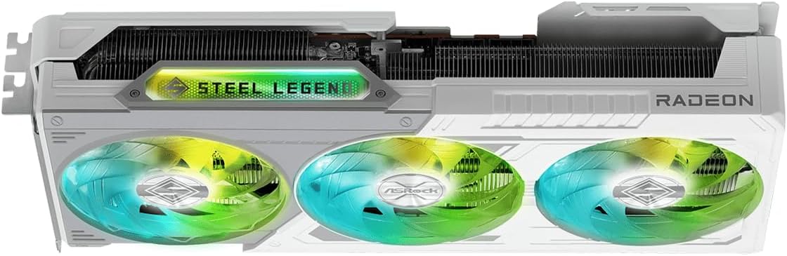 ASRock AMD Radeon RX 9070 XT Steel Legend 16GB White GPU - كارت شاشة ابيض