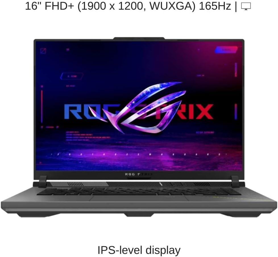 Asus ROG Strix G16 Gaming Laptop G614PR-G016W, 16-inch FHD 165Hz, R9 8940HX, RTX 5070Ti 12GB, 16GB Ram, 1TB SSD, Gray - لابتوب قيمنق