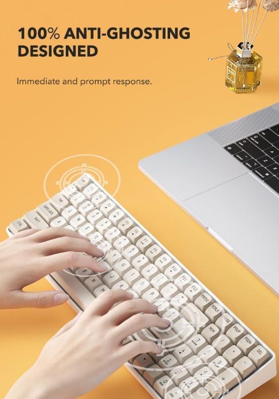 Darkflash GD100 Wireless Mechanical Gaming Keyboard, Gaming Keyboard (Brown Sugar) BLACK - كيبورد ميكانيكي لاسلكي