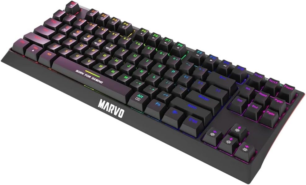 Marvo KG953W (Red Switch) 80% Wired & Wireless Modes Mechanical Gaming Keyboard Black - كيبورد وايرليس ميكانيكي