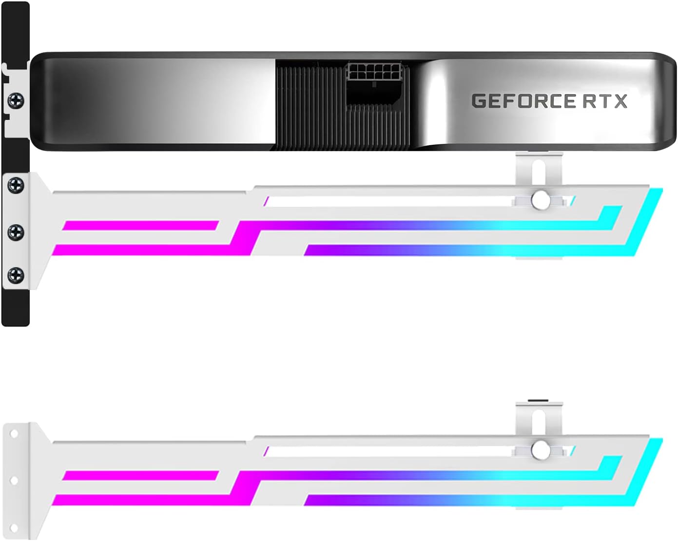 NVRADCHUA ARGB GPU Support Bracket, RGB GPU Holder, White - حامل كرت شاشة أبيض