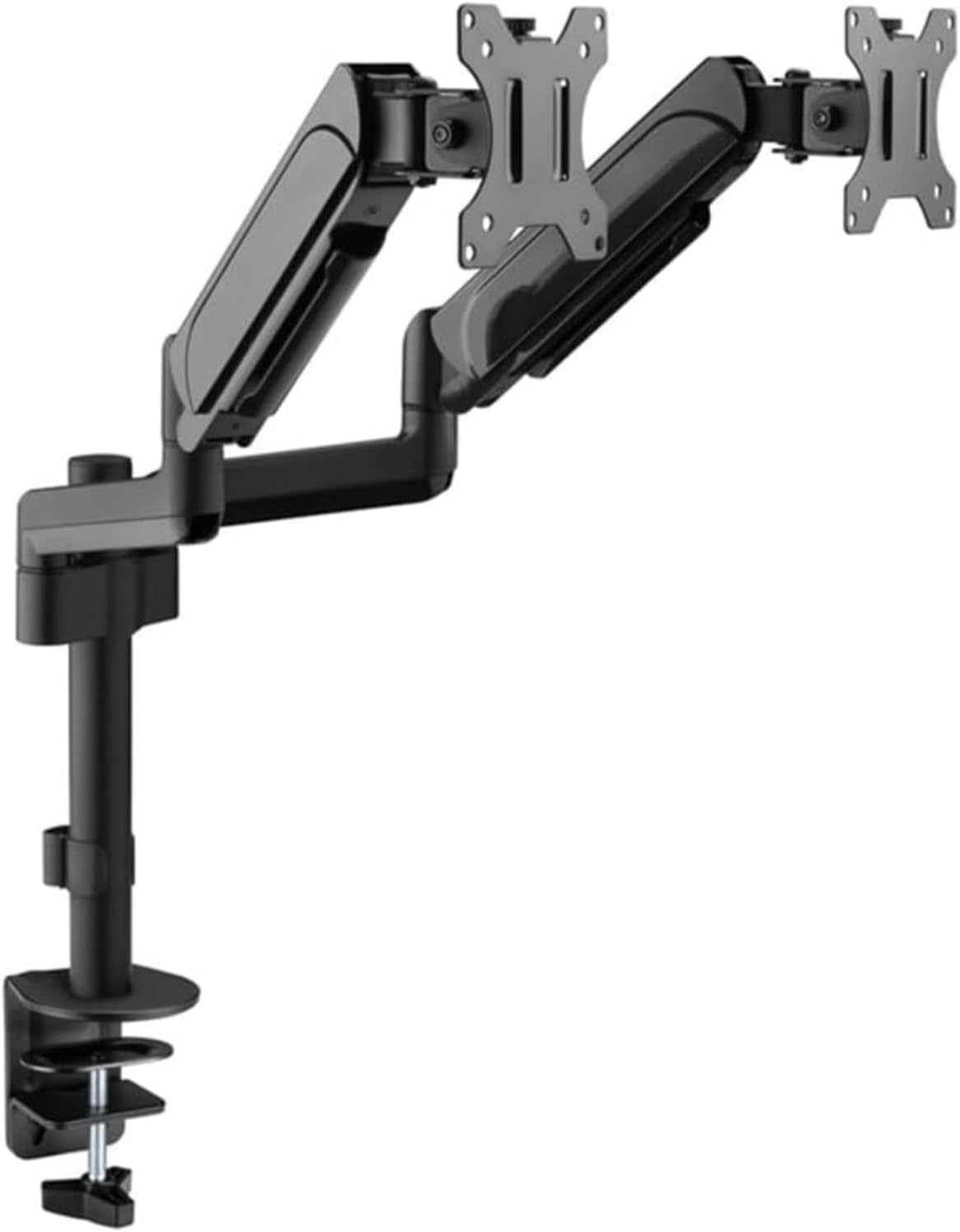 GAMEON GO-2045 Pole Mounted Gas Spring Dual Monitor Arm, Stand and Mount, 17