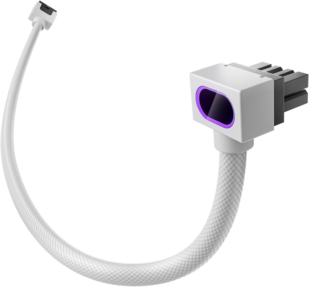 WJCOOLMAN Hydrus 8PIN ARGB CPU Extension Cable 30mm White - كيبل أبيض مضيء