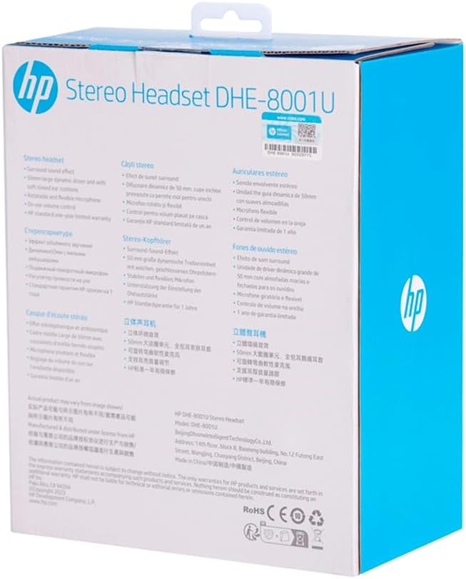 HP DHE-8001U Wired LED Headsets Black - سماعة مريحه