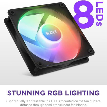 NZXT F120 Core RGB Series Triple Fan Black - مراوح آر جي بي أسود