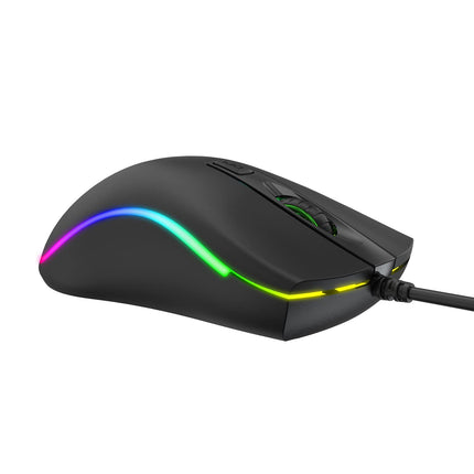 HAVIT MS72 Wired Gaming Optical Mouse 1200 DPI RGB - Black - فأرة  أر جي بي