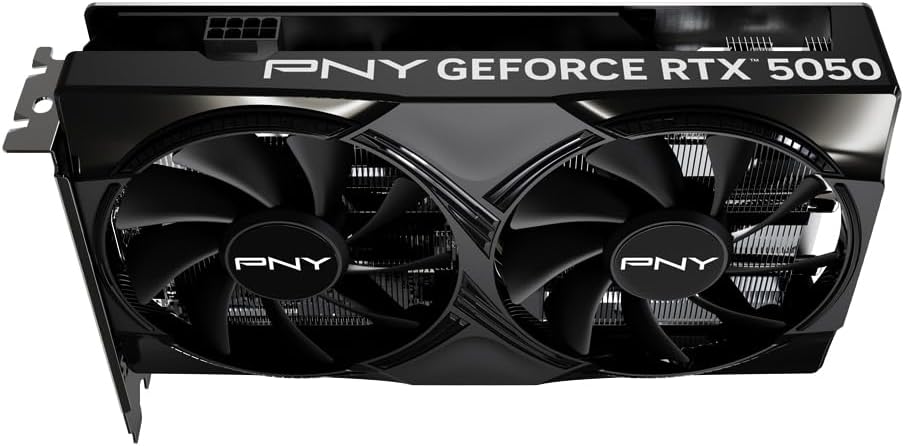 PNY NVIDIA GeForce RTX™ 5050 Dual Fan, Graphics Card (8GB GDDR6, 128-bit, SFF-Ready, PCIe® 5.0, HDMI®/DP 2.1, 2-Slot, NVIDIA Blackwell Architecture, DLSS 4) - كرت شاشه