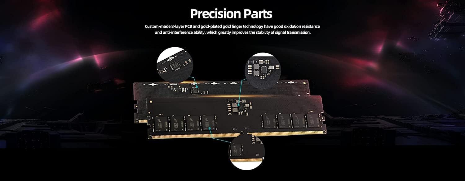 Netac Shadow Rgb 16Gb (2X8Gb) RAM DDR5 4800Mhz CL40 U-DIMM 288-Pin Silver - الذاكرة العشوائية