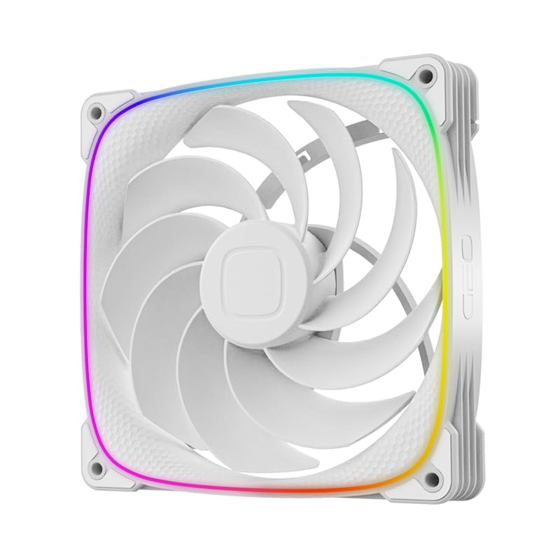Geometric Future Squama 2503 140mm ARGB PWM Fan 3-Pack - White - مراوح كيس كبيرة بيضاء
