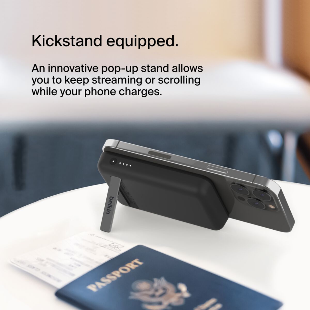 Belkin BoostCharge Magnetic Wireless Power Bank 5K + Stand Black