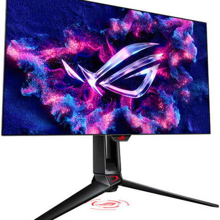 ASUS ROG Swift OLED PG27AQDP gaming monitor ― 27-inch (26.5-inch viewable) WOLED panel, 480 Hz (above 360Hz), 0.03 ms , G-SYNC®, custom heatsink, ASUS OLED Care+, AI Assistant, VESA DisplayHDR™ - شاشه العاب اسطوريه