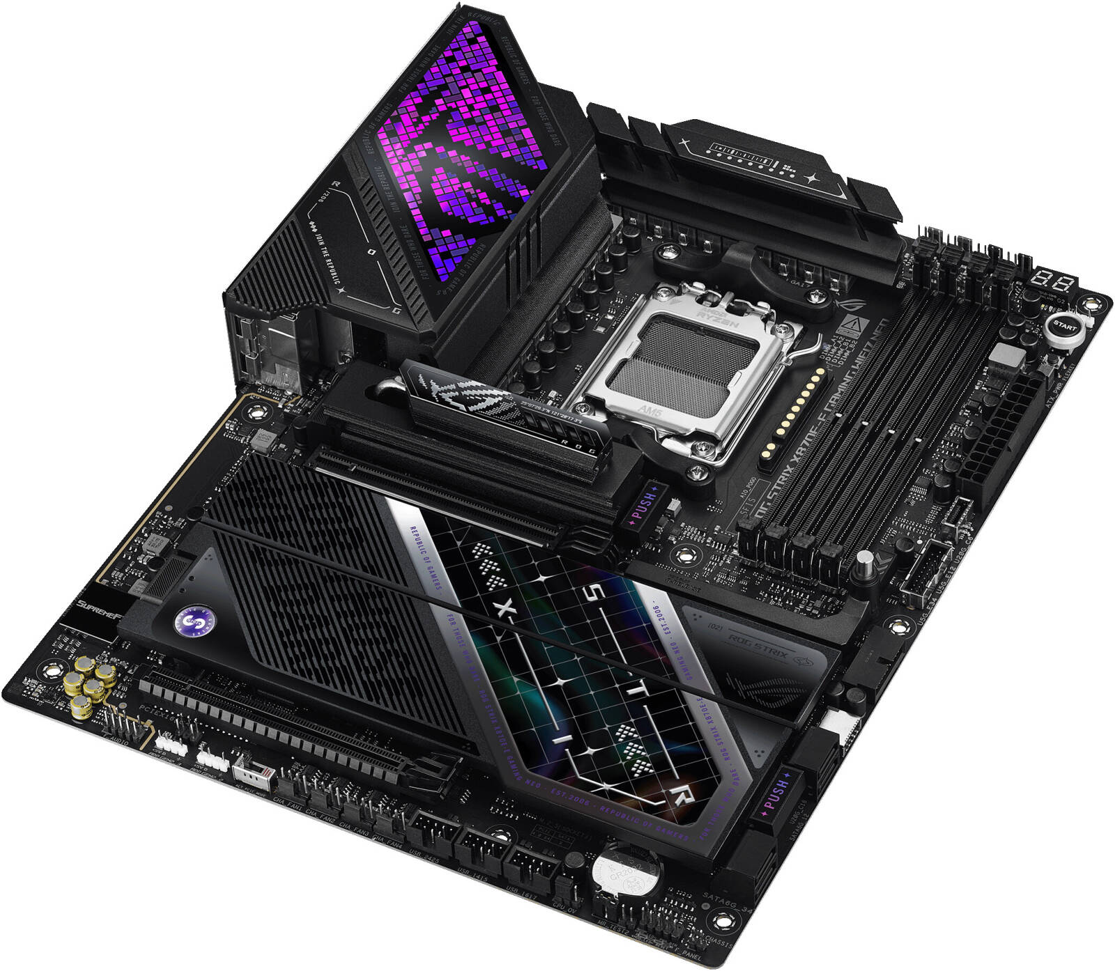 ASUS ROG Strix X870E-E Gaming WiFi 7 NEO – AMD AM5, PCIe 5.0, DDR5, USB4, WiFi 7, Heavy Duty Power Delivery ATX Motherboard - ماذربورد