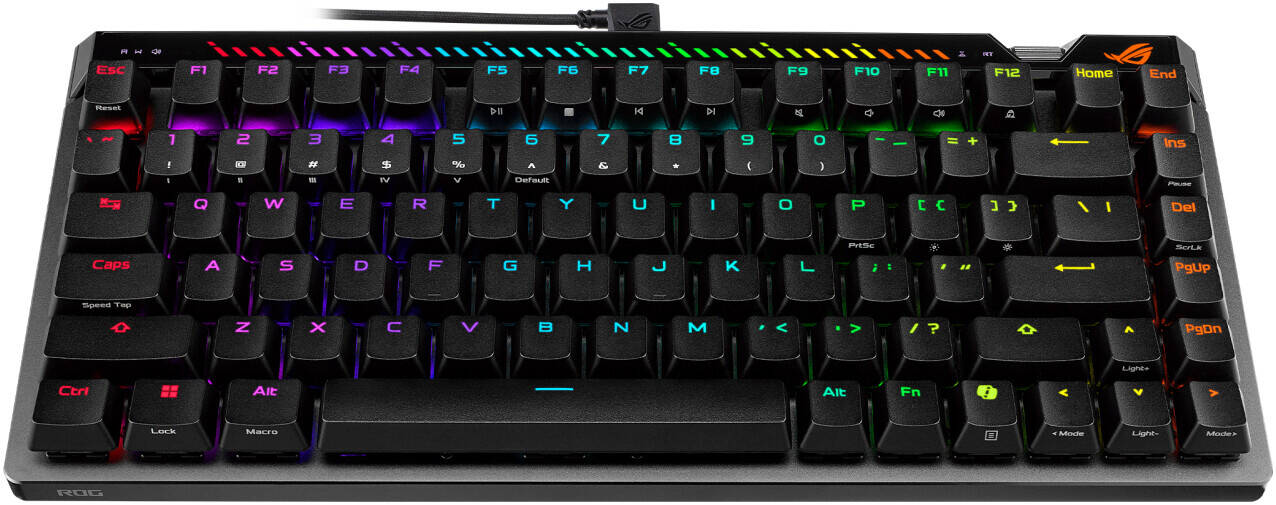 ROG Falchion Ace 75 HE Gaming Keyboard, Magnetic Switch, Hot-Swappable, English-Arabic Layout Black - كيبورد اسوس مغناطيسي
