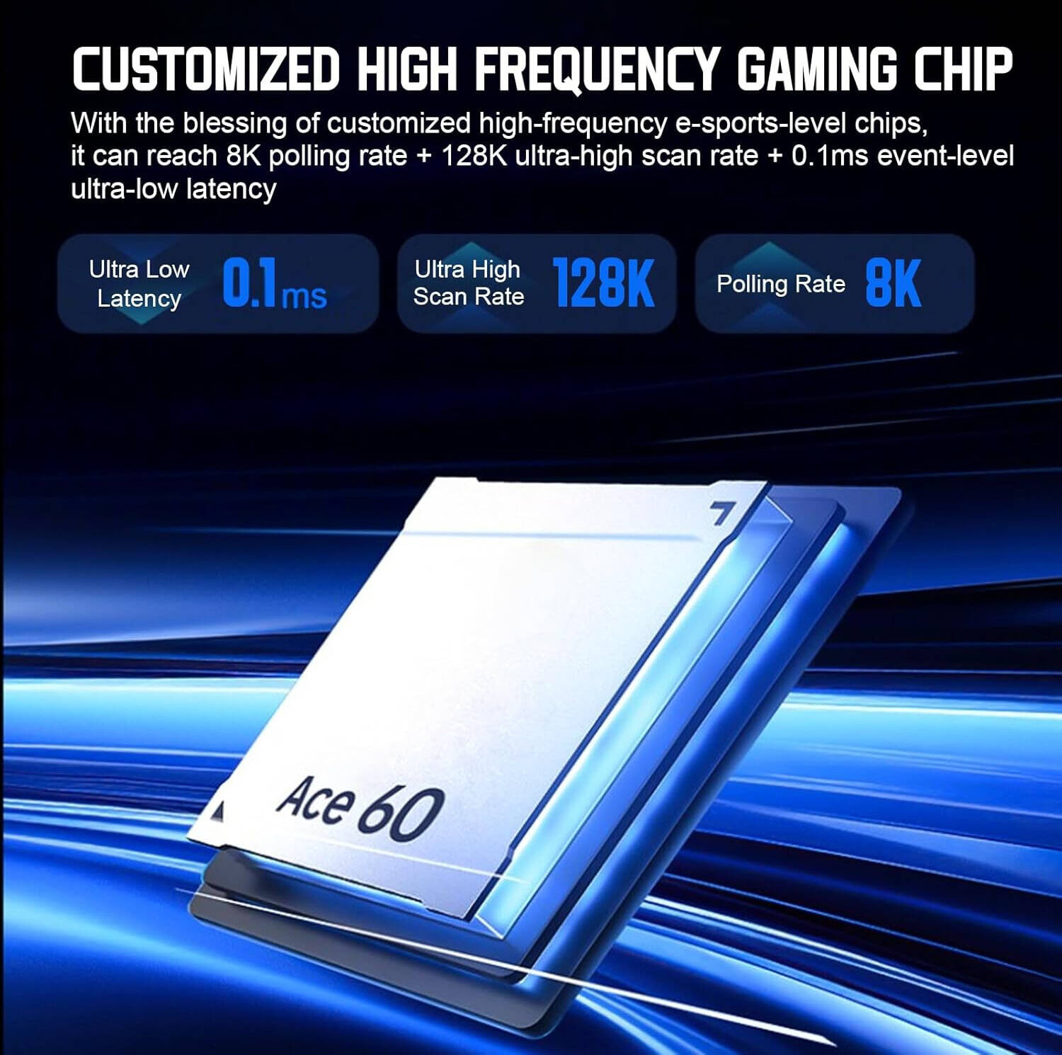 MCHOSE  ACE60-5A PRO 60%  Hall Effect URANUS Magnetic Switch  8kHz Polling Rate, -كيبورد لاسلكي للألعاب