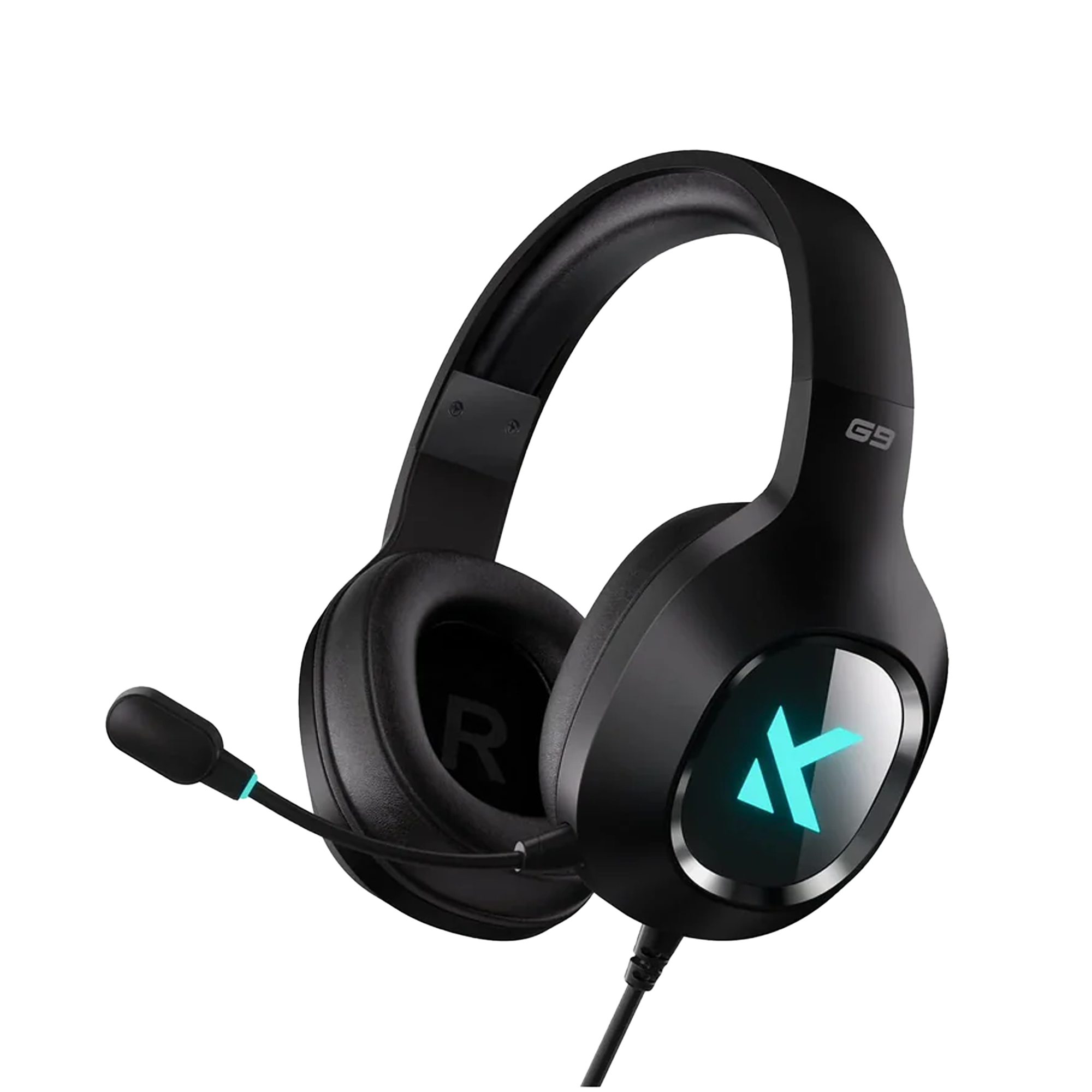 MCHOSE G9 Wired Gaming Headset,12ms Ultra Low Latency, AI Noise-Canceling Microphone, 7.1 Surround Sound, Custom EQ Adjustment, RGB Lighting, Black - سماعات قيمنق