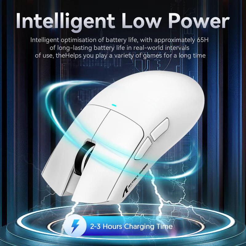 ATTACK SHARK X11 Wireless Gaming Mouse with Charging Dock White - ماوس قيمنق وايرليس