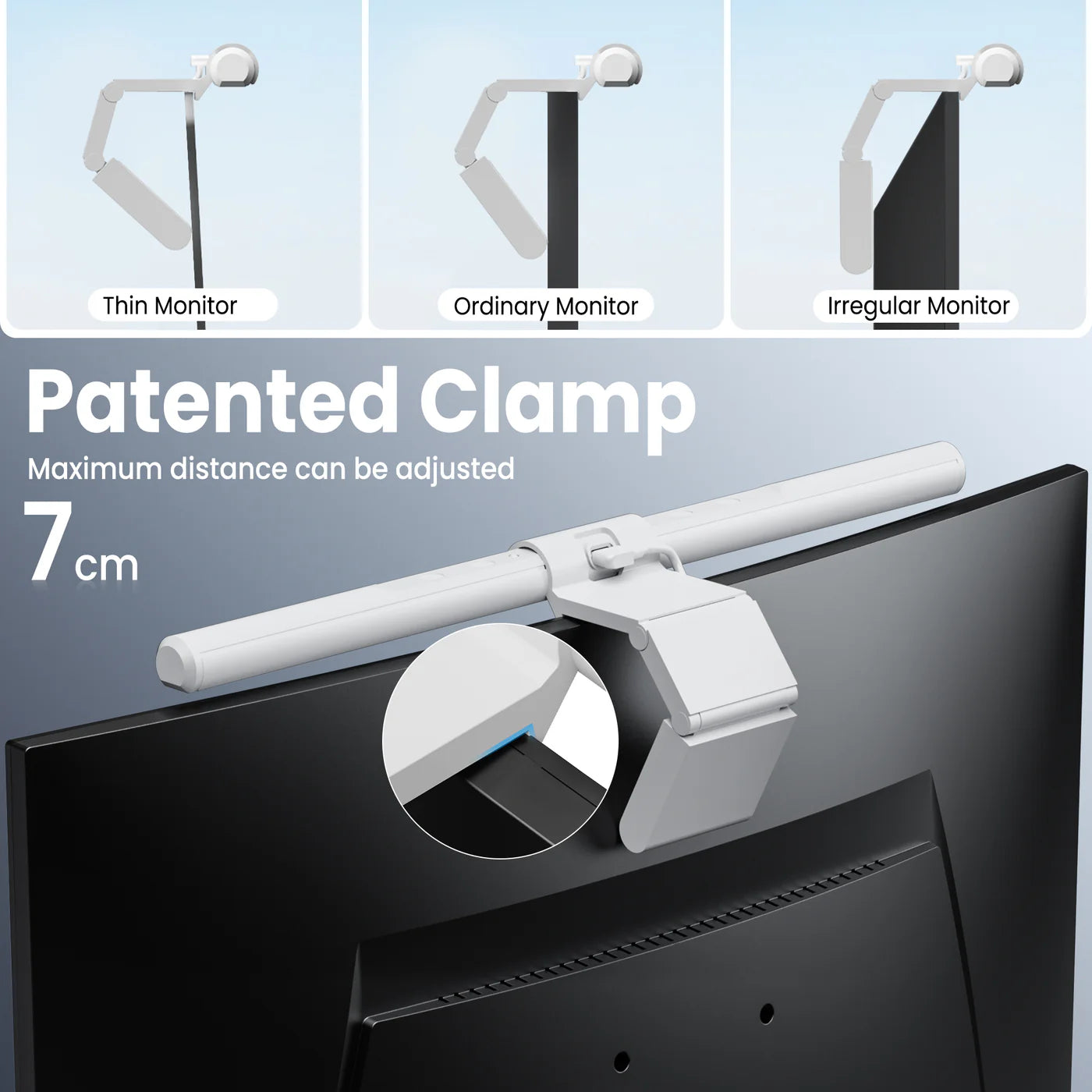 Quntis Monitor Light Bar Pro, Dual Control Wireless Remote , Touch Control, Eye Protection white - شريط إضائة للشاشة