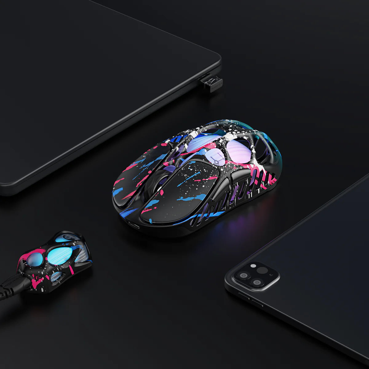 GravaStar Mercury X Pro Wireless Gaming Mouse GM+8K – Neon Graffiti Special Edition - ماوس قيمينغ احترافي