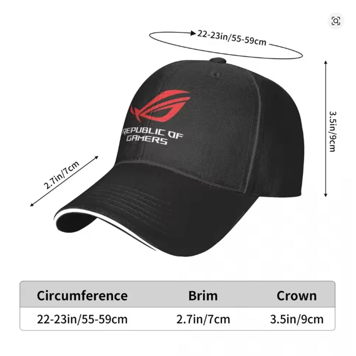ASUS ROG Republic of Gamers Fluffy Baseball Cap (White) – Esports Lifestyle Plush Snapback & Collector Headwear - قبعة أسوس روج