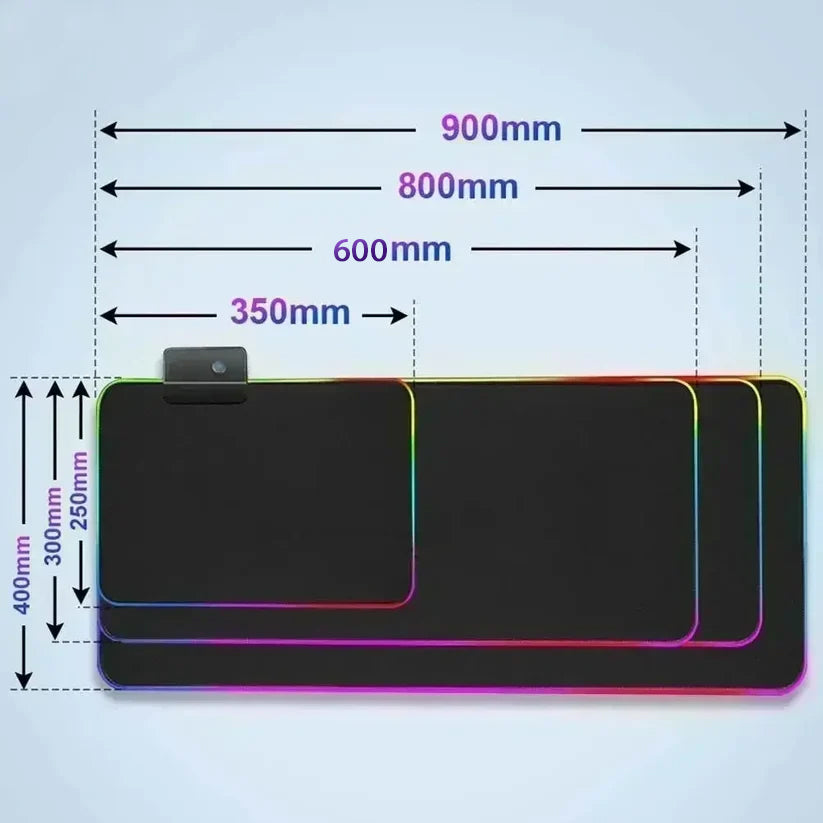 Geometry RGB Extended Hexagon Gaming Mouse Pad (600x300x3mm) Rug Desk Mat Computer Accessories Anti-skid Offices Geometric Mousepad Luminous Game Mats - ماوس باد مع أرجي بي