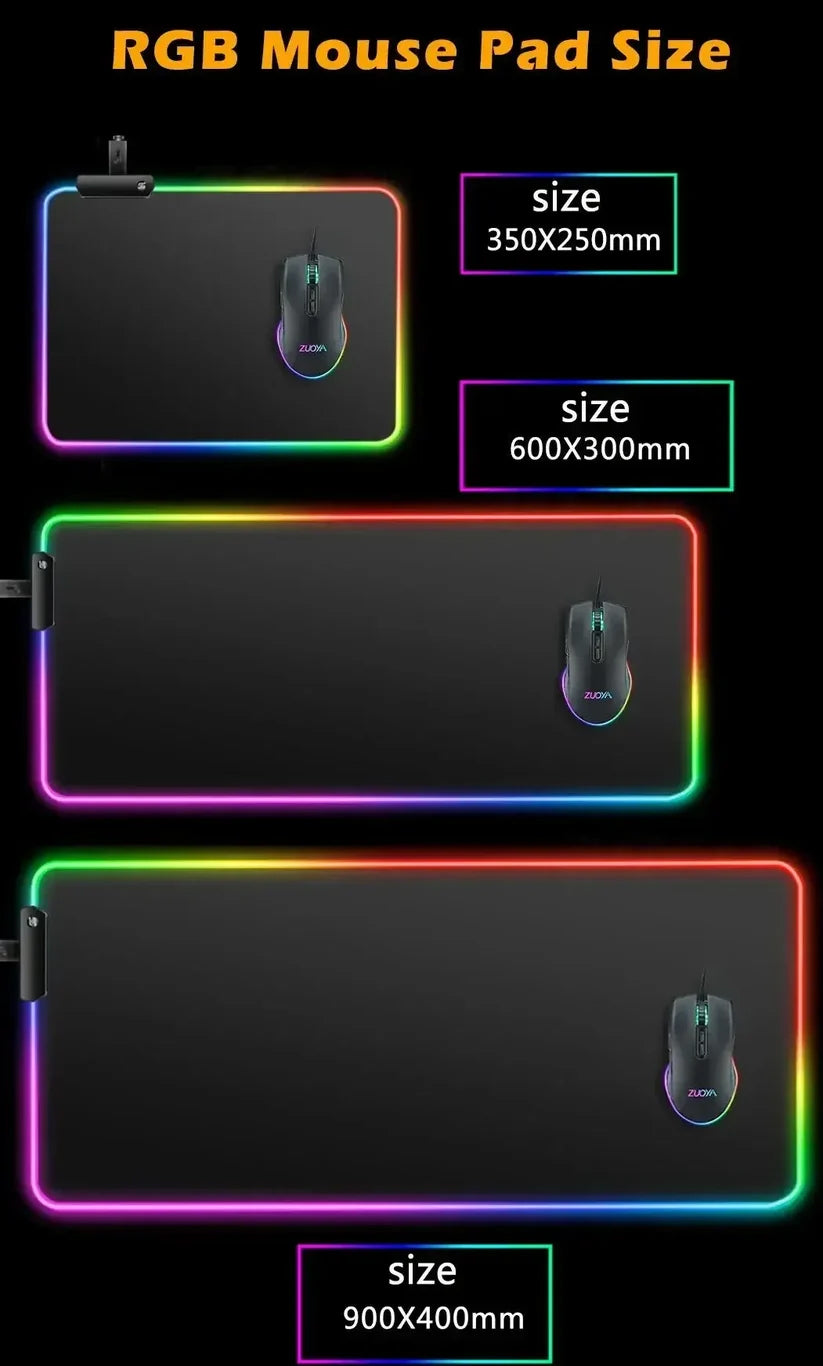 Geometry RGB Extended Hexagon Gaming Mouse Pad (600x300x3mm) Rug Desk Mat Computer Accessories Anti-skid Offices Geometric Mousepad Luminous Game Mats - ماوس باد مع أرجي بي