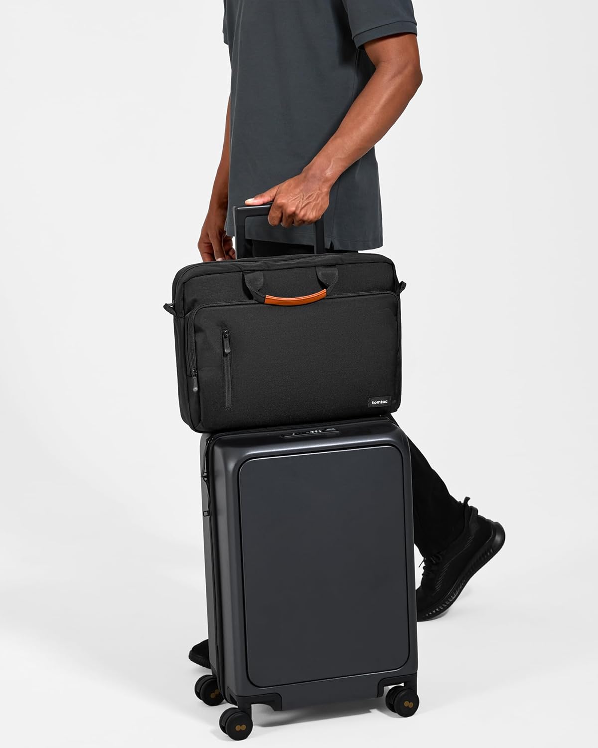 tomtoc 15.6 multi-function laptop Shoulder messenger bag briefcase for 15