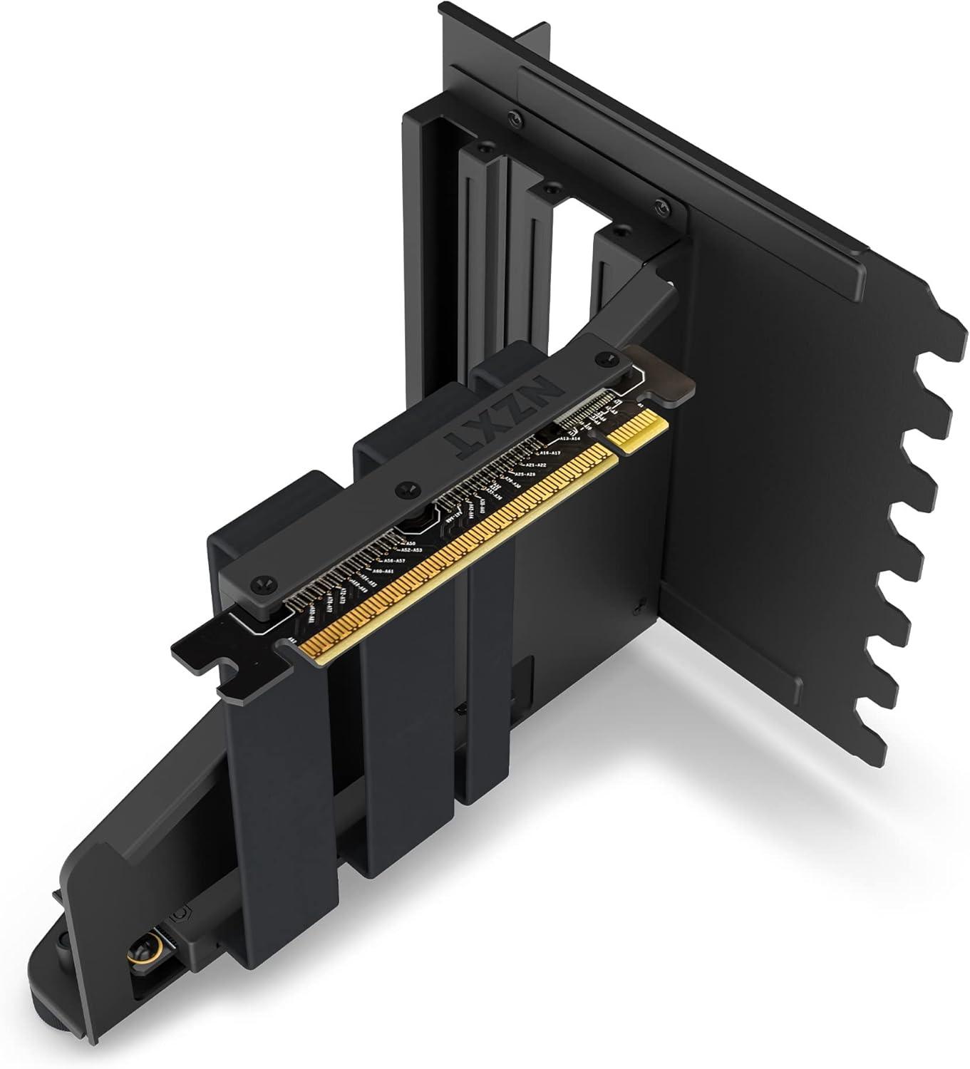 NZXT Vertical GPU Mounting Kit - AB-RH175-B1-175 mm PCIe 4.0x16 Riser Cable - GPU Holder - Sturdy Steel Bracket - Black - حامل لكرت الشاشه