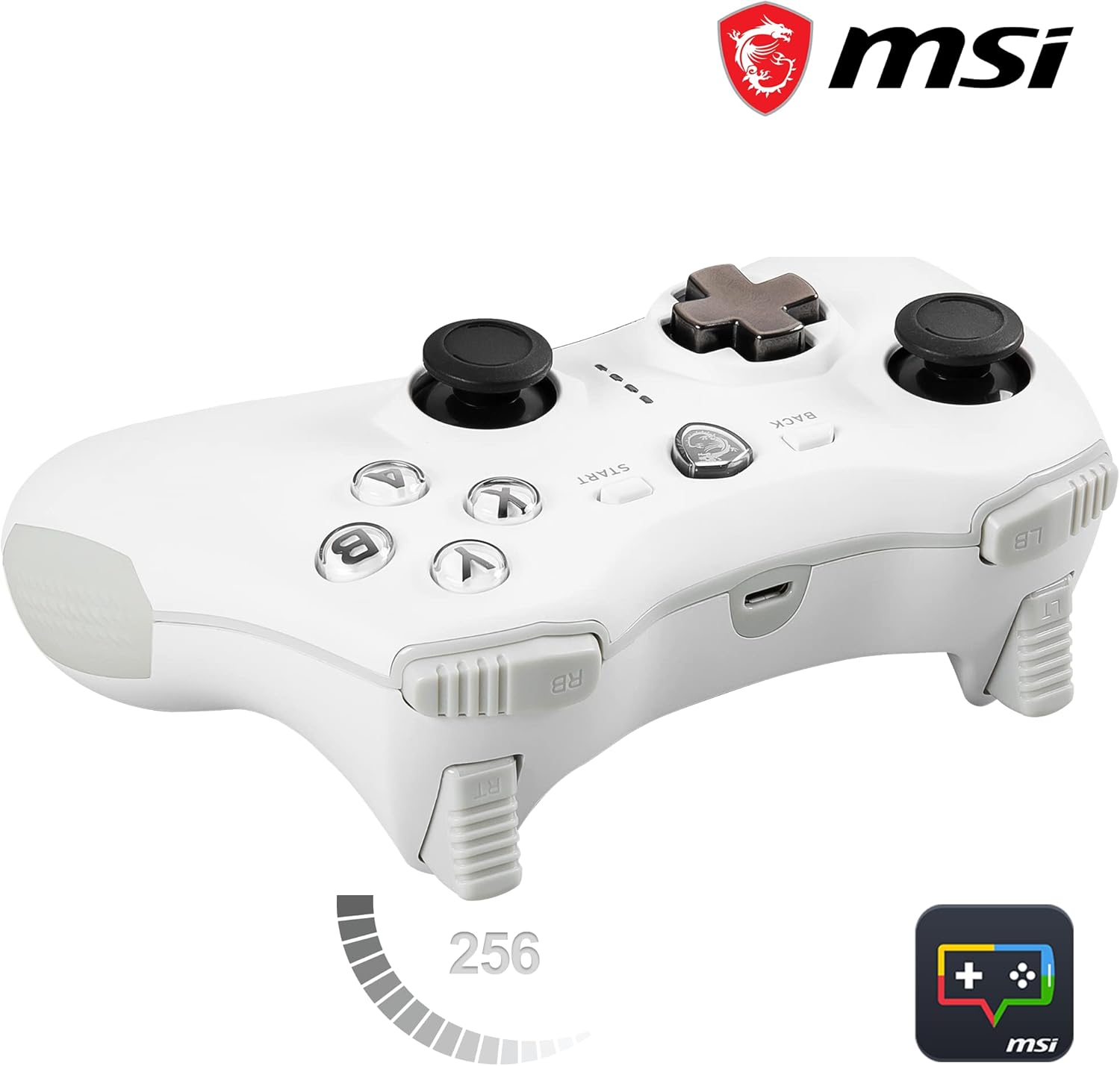 MSI FORCE GC20 V2 Wired Gaming Controller – White - يد تحكم بيضاء