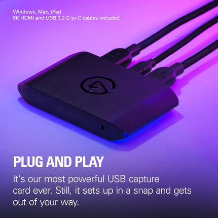 Elgato 4K X – Capture Up to 4K144 with Ultra-Low Latency on PS5, Xbox Series X/S, Nintendo Switch, OBS and More, HDMI 2.1, VRR, HDR10, USB 3.2 Gen 2, for Streaming & Recording, Works with PC/Mac/iPad - جهاز تسجيل  أحترافي