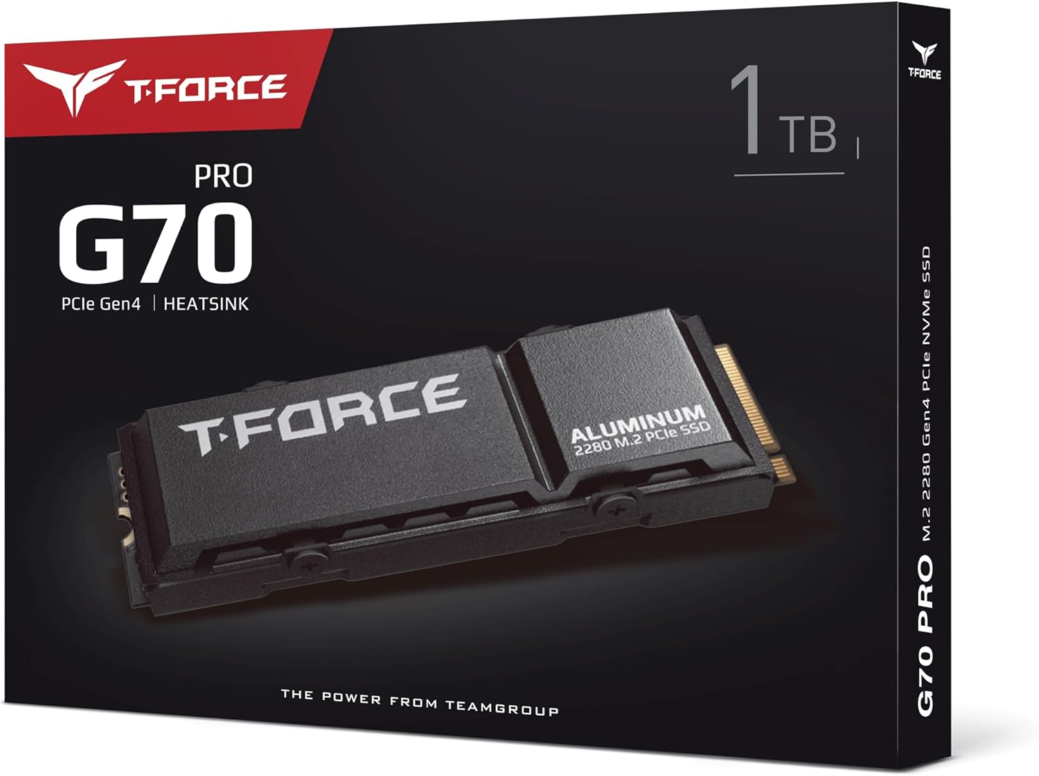 T-Force G70 PRO Aluminum Heatsink 1TB M.2 2280 Gaming Internal Gen4 SSD Up to 7400MB/s Works with PS5 - تخزين سريع