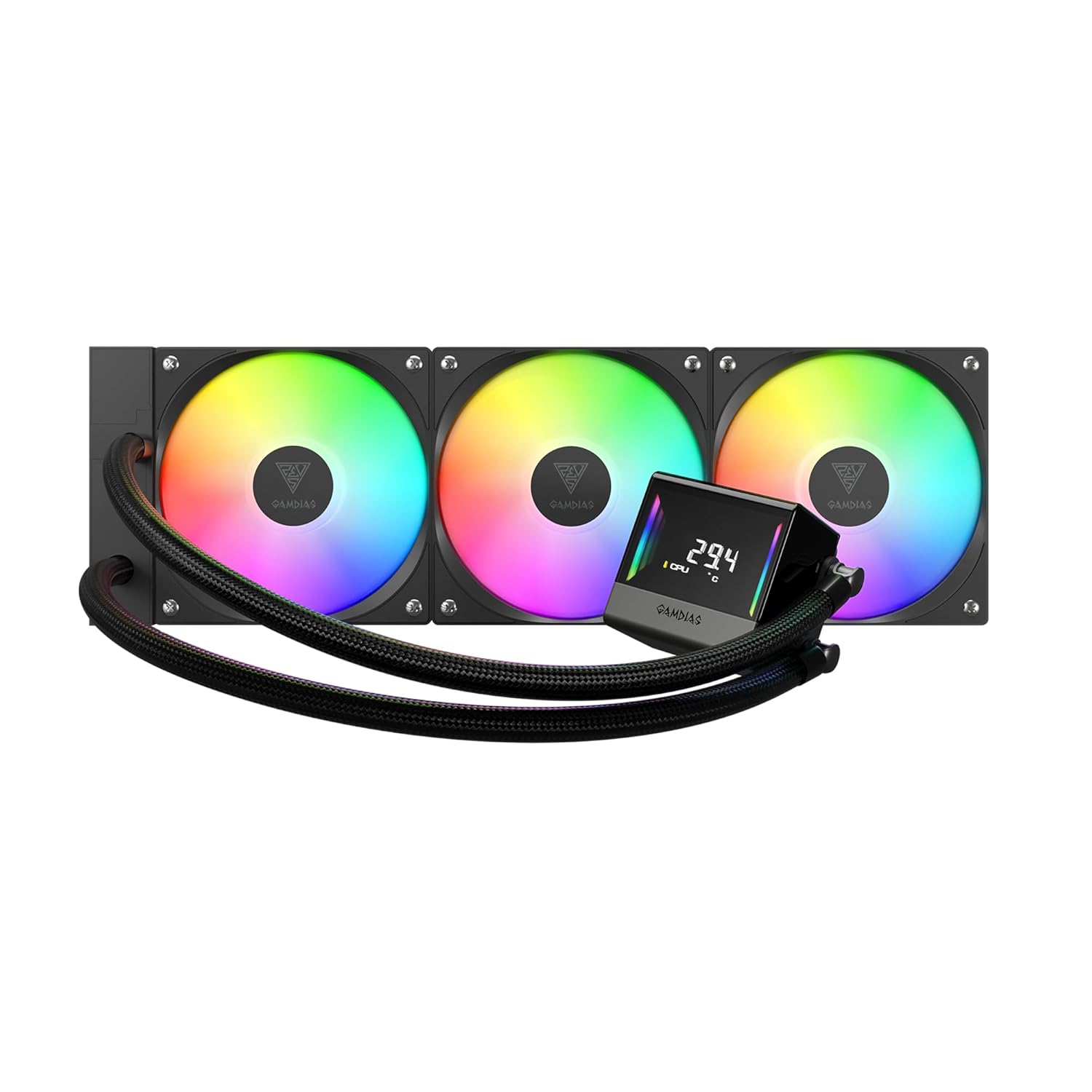 GAMDIAS CHIONE E4-360 ARGB 360mm Liquid CPU Cooler - Black - مبرد مائي